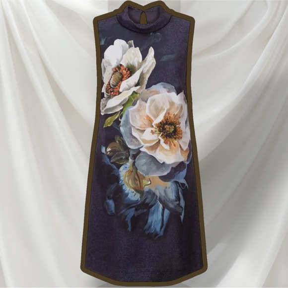 Hobbs London ‘Hermione’ Dress in Gray “Camellia” Painted Floral Print Size 4 - Picture 1 of 16